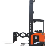 Stand-on Scissor Reach Truck