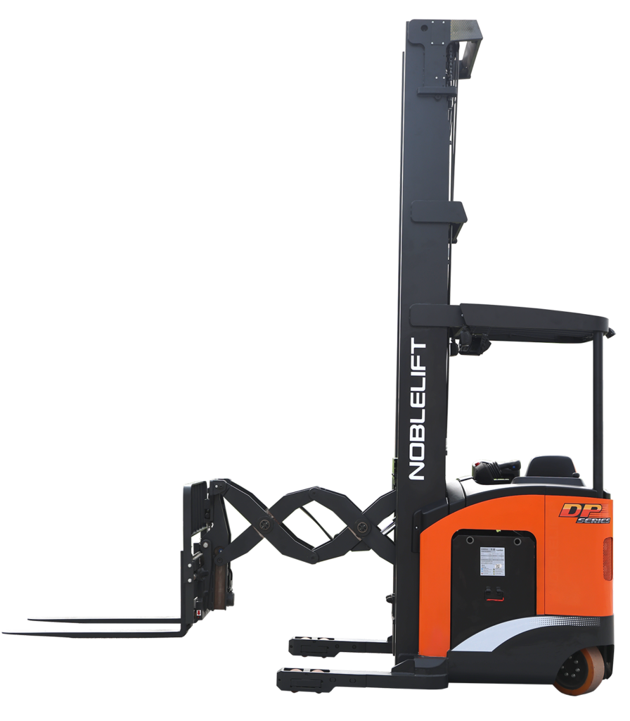 Stand-on Scissor Reach Truck