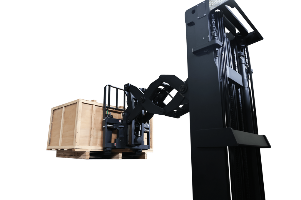 Stand-on Scissor Reach Truck